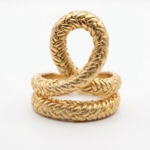 PAJ Braided Loop Statement Ring | Gold Over 925 Silver